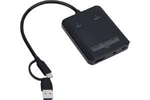Plyisty VHS Till Digital Converter, USB Video Card med USB A och C Dual Interface, Konvertera Analog AV Till 720P 1080P HD Multimedia för VCR DVD