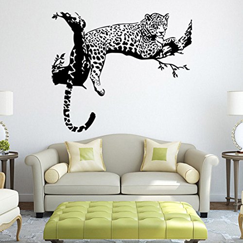 H&D Animal Wild Zoo Wall Decal Sticker Living Room Stickers Removable PVC Wall Sticker Home Decor Living bedroom Sticker Wall Paper Decals For Kid's Room (Cheetahs)