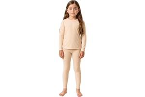 BEEYANOPAL Thermo Unterwäsche Mädchen Set mit Innenfleece – Atmungsaktive Kinder Funktionsunterwäsche Langarmshirt & Hose für Winter Outdoor