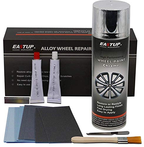 Eastup 80005 Auto Alufelgen Reparatur Set Felgendoktor Beseitigung von Kratzer (Farbe: Chrome)