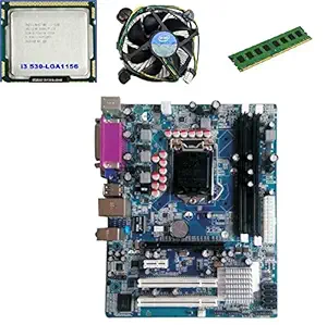 KharidiyeBasic Board H55 Chipset Motherboard, Intel Core I3-530 Processor with 4 GB DDR3 RAM CPU Fan