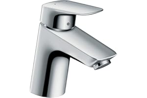 hansgrohe Logis - Mitigeur de lavabo sans tirette ni vidage, Robinet de salle de bain avec hauteur sous bec 70 mm, économie d'eau (EcoSmart), Chromé