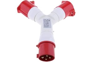 SHARPLACE 380V 32A Presa Industriale Corrente Esterna Multifunzione Impermeabile Roulotte Camper 4 Pin 3p+ E Rosso