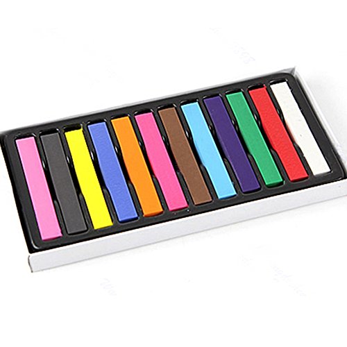 Sanwood Easy Temporary Colors Hair Chalk Dye Hair Pastels Kit (12 Colors)