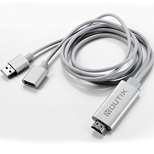Moutik® Blitz zu HDMI Kabel Adapter USBPTV HDMI 1080P HDTV Projektor Anzeige für iPhone 7 7Plus 6S 6 Plus,für iPad,für Samsung S8 S7 Note 7 Note 6 Silber - 3