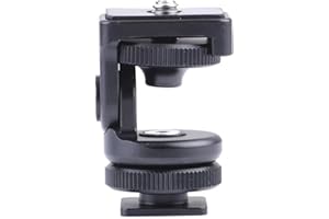 SUNWAYFOTO HB-02 Montaje Inclinable Mini Mount con Adaptador de Cold Shoe y Tornillo de 1/4"-20 para Cage de Cámara, Luz de Video LED ,Cage de Teléfono