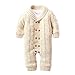 Produktbild Kobay Neugeborene Baby-Knopf Strampler Revers Gestrickt verdickt Sweatshirt Overall (Khaki, 70/6 Monat)