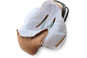 JUST IN COTTON Swaddling Blanket Baby Seat Pram: Velour Bamboo Blanket for Car Seat, Pushchair and Bath. Baby Blanket for Child Car Seat Universal Winter Baby Blanket for Buggy Car Seat (Honey Moon)