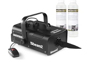beamz SNOW900 Snow Machine with 10L Fluid, Professional Artificial Indoor Snow Machine for Realistic Winter Effects, Ideal for Parties, Events, Stage Shows & Celebrations