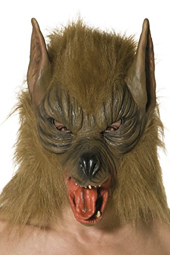 Smiffys, Herren Wolf Maske, One Size, Braun, 33785 - 3