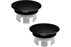 LIXIONGBAO Anelli di Troppo Pieno, 2 Pezzi Anelli per Lavello, Copertura Rotonda Decorativa per Straripamento, Tappo per Lavabo, Bagno e Cucina (Nero)
