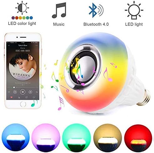 ToomLight E27 Smart RGB RGBW Wireless Bluetooth Speaker Bulb 220V 12W LED Lamp Light Music Player Dimmable Audio 24 Keys Remote Controller