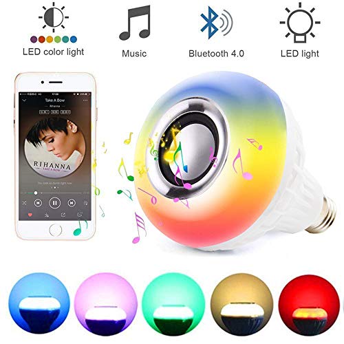 ToomLight E27 Smart RGB RGBW Wireless Bluetooth Speaker Bulb 220V 12W LED Lamp Light Music Player Dimmable Audio 24 Keys Remote Controller