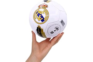 Real Madrid Pallone da Calcio Ufficiale Prodotto su licenza originale. Dimensione Grande. Perfetto per Partita o Allenamento. Colore Oro/Blu/Bianco. Taglia 5.