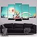 Produktbild TKKXQT Leinwanddrucke 5 Stück No Man's Sky Rick Morty Raumdekor Poster Wandkunst (Kein Rahmen) Größe C