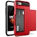 Produktbild iPhone 8 Hülle, iPhone 7 Hülle, VRS Design® Schutzhülle [Rot] Schlagfesten Case Kratzfeste Stoßsichere Handyhülle Halbautomatik Schiebetür mit Kartenfach [Damda Glide] für Apple iPhone 7 (2016), iPhone 8 (2017)
