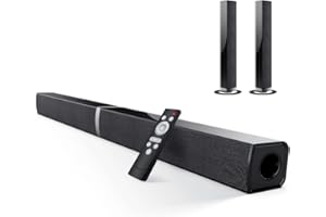 HoYLluDLL TV Soundbar Bluetooth Soundbar per TV, 32Inch Staccabile 2 in 1 Sound Bar per televisore con audio potente, Altoparlanti per TV per Home Theater Audio, 2.0 canali con HDMI OPT/RCA/AUX