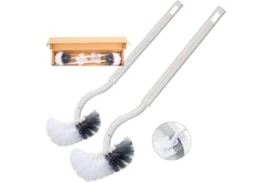 EINESIN Szczotka do toalety, szczotka do toalety ze środkiem do czyszczenia krawędzi, zakrzywiona szczotka do toalety, długa rączka