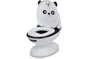 BEBE CONFORT Bebeconfort Toaleta Mini, Toaleta Treningowa dla Niemowlaka, 1–3 lata, 0–20 kg, Imituje Prawdziwą Toaletę z Dźwiękiem Spłukiwania, Wyjmowana Miska Łatwa do Czyszczenia, Gumowa Podstawa, Pande