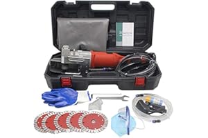 Huanyu Mauernutfräse 5200W Schlitzfräse 7500RPM Wandfräse Staubfreie Mauerfrase mit Max. Schlitztiefe 40mm/Breite 40mm(Maschinensatz, 133mm Sägeblätte Modell)