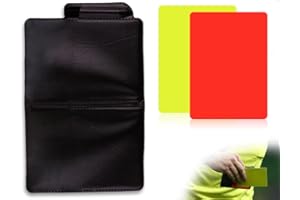 Emezddo Juego de Tarjetas de árbitro de fútbol,Tarjetas de árbitro Rojas y Amarillas de PVC,Tarjetas de Advertencia y expulsión de fútbol con Accesorios para bolígrafo y Bolsa,Libros de puntajes