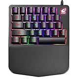  UrChoiceLtd Kabelgebundene Gaming-Tastatur 28/38/35 Tasten Mix/Monochrom-LED Hintergrundbeleuchtung USB Ergonomischer Pro Gamer Einhandbedienung Mechanische Handfeeling Tastatur für Laptop Computer