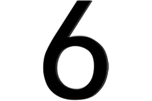 LIBAIDZ Adesivo con Numero 6 di Colore Nero,Numero Civico,Numero Civico Segnale in Acrilico,Numero di Casa Autoadesivo,Resistente alle Intemperie,per Esterni,Porta,Cassetta Delle Lettere(9.8 cm)