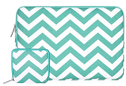 MOSISO Chevron Stil Canvas Gewebe Hülle Laptop Sleeve Tasche Beutel nur für neues MacBook 12 Zoll mit Retina Display mit einem kleinen Fall, Heiß Blau