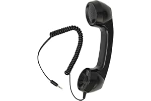 Retro Telefonlur, 3,5 Mm Mobiltelefonmottagarmikrofon med Volymkontroll, 9 Fot Spolad Sladdmikrofon för