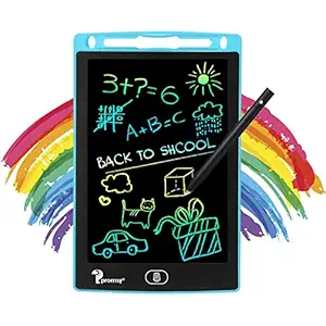 Proffisy Colourful Screen LCD Writing Tablet Pad 8.5 Inch Color Line E-Writing Electronic Board and Scribble MeMO Notes with 2 Magnet for Kids and Adults at Home,School and Office Multicolor (Blue)