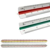 GIUSOBG 2 Pieces Professional 30 cm Precision Scalimeter Various Sizes | PVC Triangular Metric Ruler for Engineering Architec