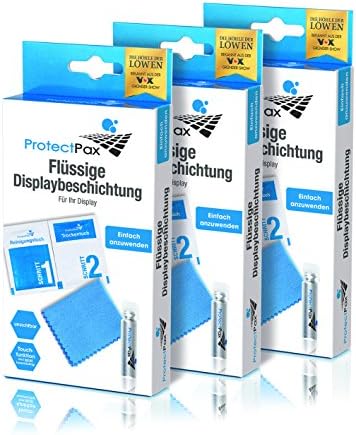 ProtectPax - Liquid display coating from the cave of the lions - triple pack of 12 - for all smartphones, iPhone Samsung Nano sealing - invisible mobile phone film