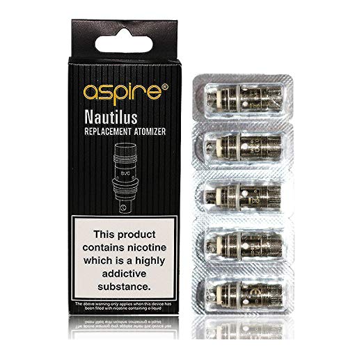 Aspire Nautilus BVC lote original de 5 piezas Dual Coil vertical, núcleo del atomizador del cigarrillo electrónico. 1.8 Ohm