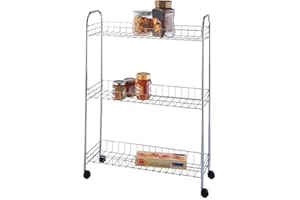 Maximex Étagère à roulettes Slim Chrome, Brillant