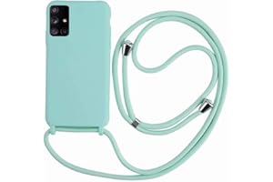 Ququcheng Kompatibel mit Samsung Galaxy A71 Hülle,Handykette Hülle Silikon Seil Necklace Handyhülle mit Kordel Tasche TPU Bumper Schutzhülle für Samsung Galaxy A71-Grün