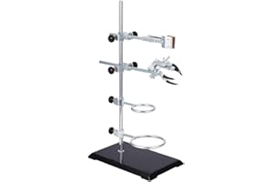 OLYCRAFT Laboratory Grade Stand Support Set with Coated Base Laboratory Stand Support Platform Flask Clamp Lab Instrument Bracket Retort Rings Flask Clamp Cork Lined Burette Clamp with Boss Head