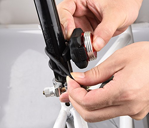 MuP LED Fahrradlampe, Frontlicht Weiß und Rücklicht Rot Scheinwerfer mit USB-Kabel Wiederaufladbare Radlichter, 4 Modi, Wasserdicht, Fahrradbeleuchtung Set - 4