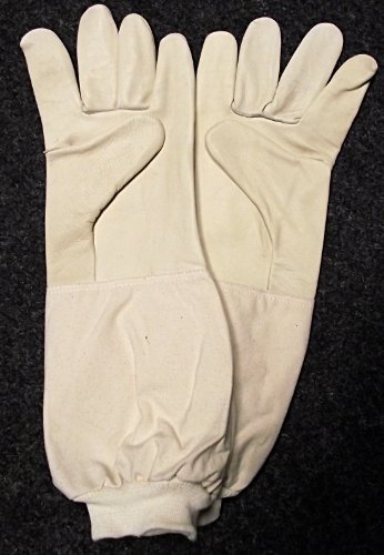 Imkerhandschuhe - echtes, kräftiges und weich gearbeitetes Leder mit extra langer Stulpe - Größe 9