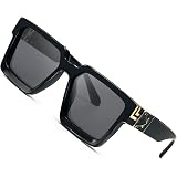 BLDEN Occhiali da Sole Quadrati Grandi Oversized Occhiali Cornice Grande  Vintage Retrò Unisex For Men Women GL1011-BLACK : Amazon.it: Abbigliamento