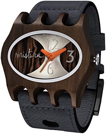 Mistura, Handcrafted Kamera Natural Pui Analogue Concept Wristwatch, Japanese Quartz Movement, Ebony
