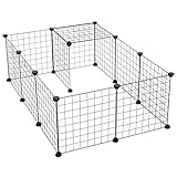Pawhut Cage Parc pour Animaux domestiques L 106 x l 73 x H 36 cm Bords arrondis Fil métallique Noir 55