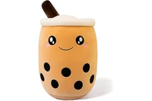shownicer Plüschtier Stofftier Boba Tea 50cm, Kuscheltier Plüschkissen Spielzeug, Schmusetier Bubble Tea, Weiches Umarmungskissen für Zuhause, Kreatives Geschenk Gefüllt für Kinder Mädchen Jungen