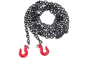 EONANT chaîne de Crochet de remorque en métal et Crochet de treuil avec Manille de remorquage Accessoires de Camion sur chenilles RC pour 1/10 modèle de Voiture RC TRX-4 axial SCX10 90046 (Noir)