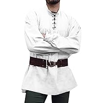 Mittelalter Hemd Herren - Piratenhemd Langarm Für Renaissance Fest & LARP Cosplay