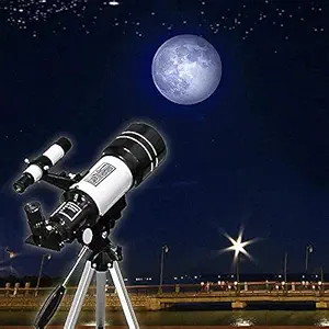 Mokshith AZ Mount Astronomical Refracting Telescopes with Adjustable Tripod and Phone Adapter Telescope for Kids Beginners, 70 mm Aperture 300 mm Great Astronomy Gift to Explore Space Moon Star