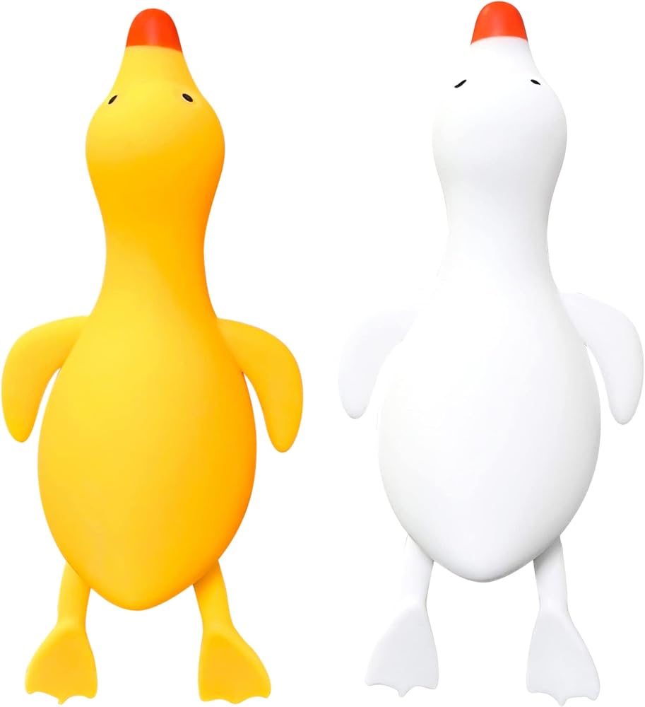 Esnek Stres Giderici Toplar (2'li Set) Ördek Sıkma Topu Squishy Fidget Oyuncakları Çocuklar ve Yetişkinler için | Anksiyete Giderici Hayvan Hamur Topları Erkek, Kız Çocuklar için | Yumuşacık Stres