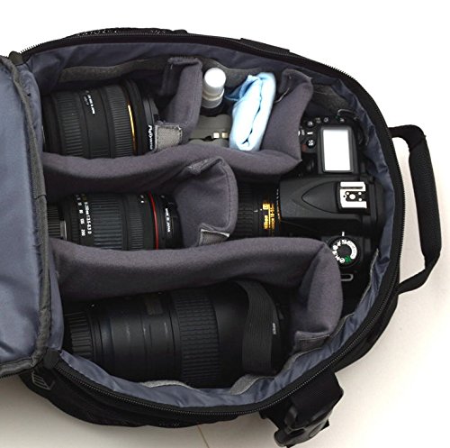 Maxsimafoto - Grande Sac    dos sac    dos - Sac pour appareil photo num  rique SLR et DSLR Cam  ras comme Canon 650D 700D 750D 760D 800D 77D 100D 1100D 1200D 1300D Nikon D3400 D3300 D3200 D3100 D5600 D5500 D5300 D5200 D750 D90
