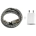Produktbild USB Netzteil 5V 1A + 2m Premium Nylon USB 8-Pin Ladekabel Datenkabel SET kompatibel mit [Apple iPhone 10 X 8 8Plus 7 7Plus 6S 6SPlus 6 6Plus 5S 5C 5 SE | iPad | iPod] weiß silber