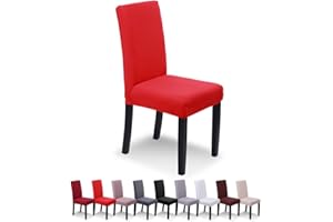 SaintderG® Coprisedie con schienale 4 pezzi, lavabile Estraibile, molto facile da pulire e resistente, coprisedile, moderna sala da pranzo, hotel, arredamento ristorante (Rosso, 4 pezzi).