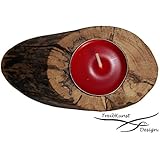 Teelichthalter, Kerzenständer, Tischdekoration aus Treibholz, Massivholz, Deko, Kerze mit 4 cm